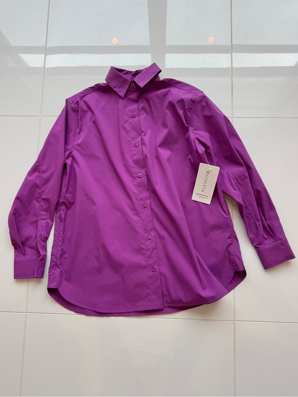 Athleta Women’s Purple Oversized Poplin Shirt